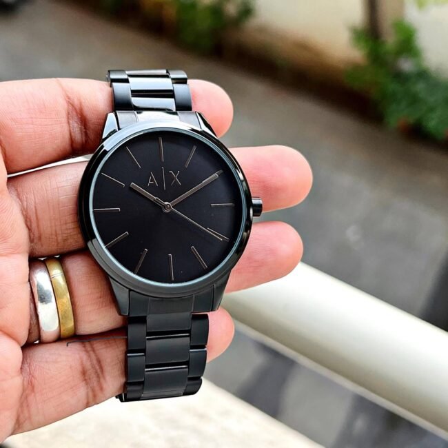Armani Exchange Cayde AX2701 Men's Analog Watch – Black Dial with Black Stainless Steel Strap